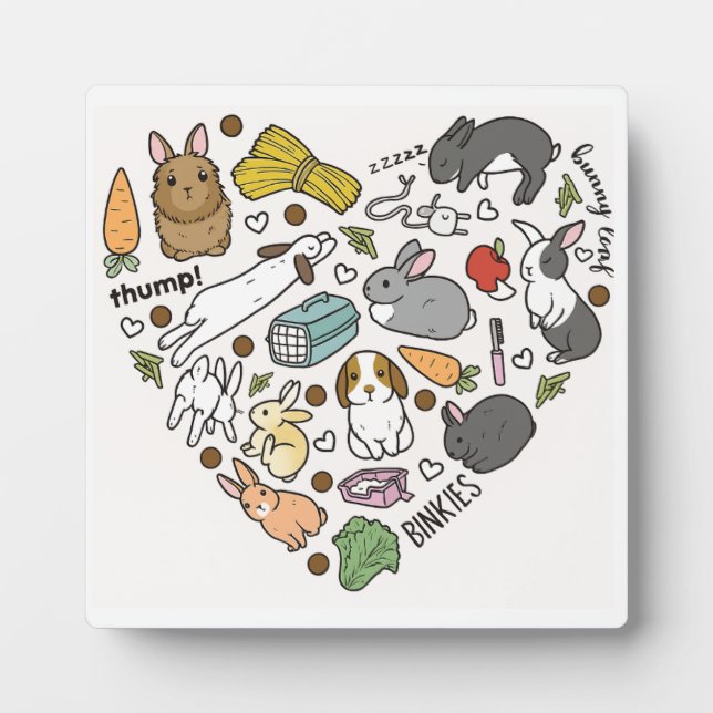 Placa Expositora  Cute Bunny Bunnies Reusable friendly Bunny Lover (Frente)