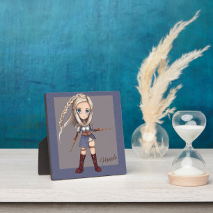 Placa Expositora Cute Cartoon Viking Girl Personalized