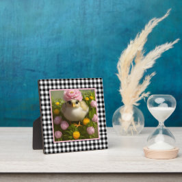 Placa Expositora Cute Chicks y flores decoración de Pascua para mes