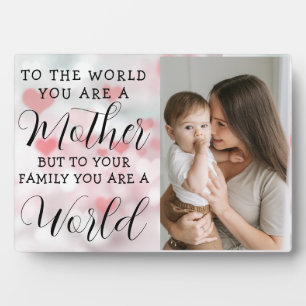 Placa Expositora Cute CORAZÓN AMOR TE QUIERE MAMÁ Foto del Día de l