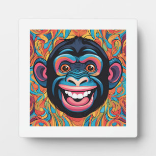 Placa Expositora Cute Crazy Funny Chimpanzee