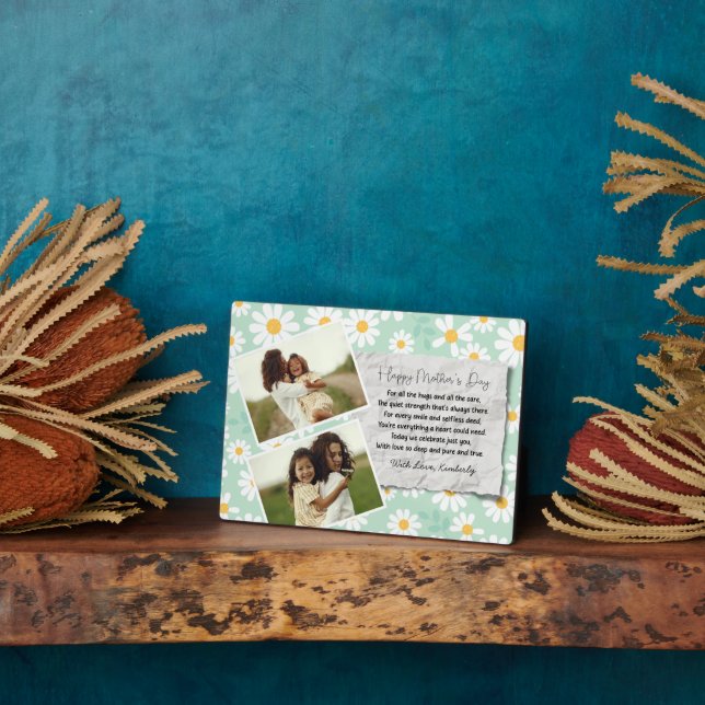 Placa Expositora Cute Daisies Fotos y Poema Día de la Madre (Lado)