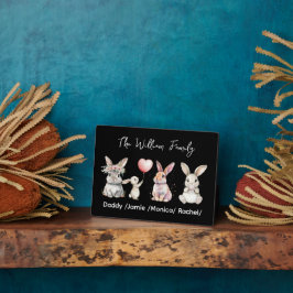 Placa Expositora Cute Easter Bunny Family Plaque – Personalized