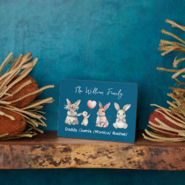 Placa Expositora Cute Easter Bunny Family Plaque – Personalized