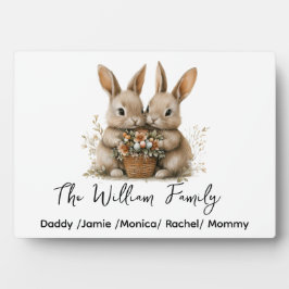 Placa Expositora Cute Easter Bunny Family Plaque – Personalized