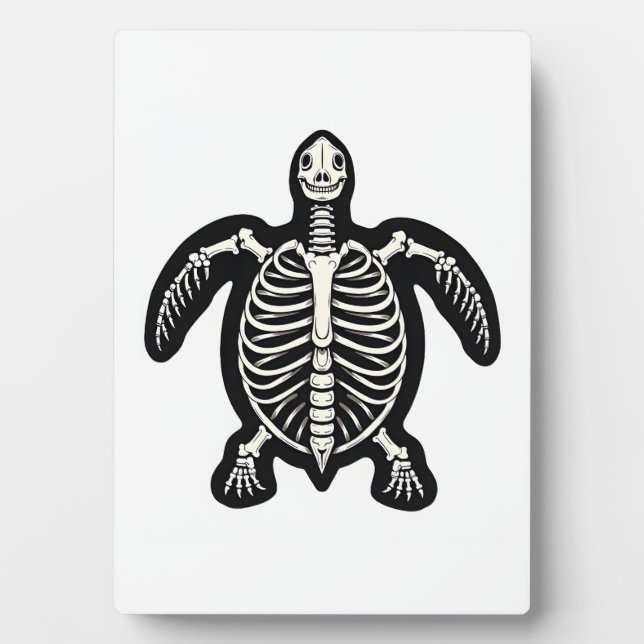 Placa Expositora Cute Halloween Turtle Skeleton Tortoise Fossiers A (Frente)