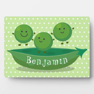 Placa Expositora Cute jumping peas in pod cartoon illustration