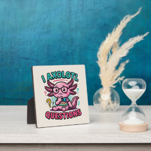Placa Expositora Cute Nerd Axolotl I Axolotl Preguntas Marcas Meme