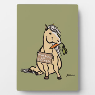 Placa Expositora Cute Pony Trabajará Para Las Zanahorias