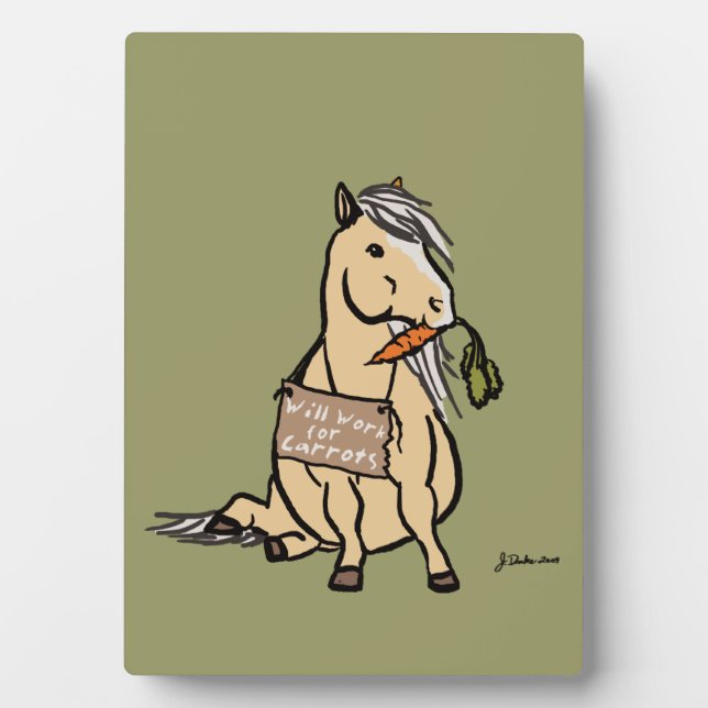 Placa Expositora Cute Pony Trabajará Para Las Zanahorias (Frente)