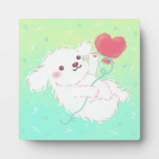 Placa Expositora Cute Puppy with Heart Balloon