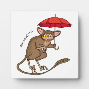 Placa Expositora Cute Tarsier con ilustracion personalizado paragua