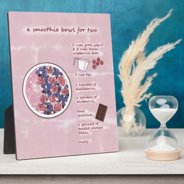 Placa Expositora Cute Valentine's Day Smoothie For Two Recipe Art (Lado)