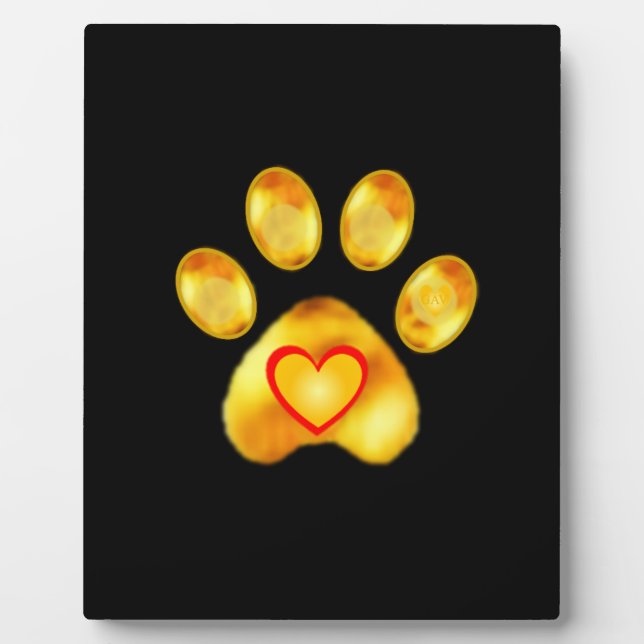 Placa Expositora Cuto Gold Paw en negro (Frente)