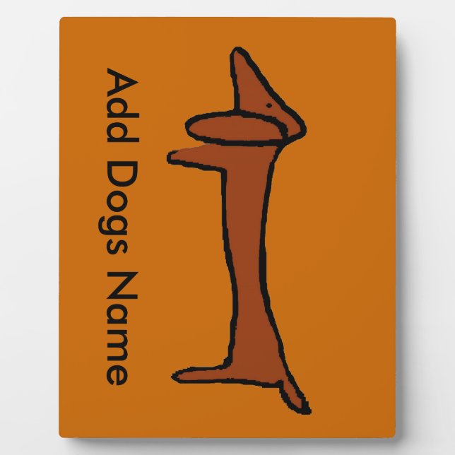 Placa Expositora Dachshund, añadir nombre (Frente)