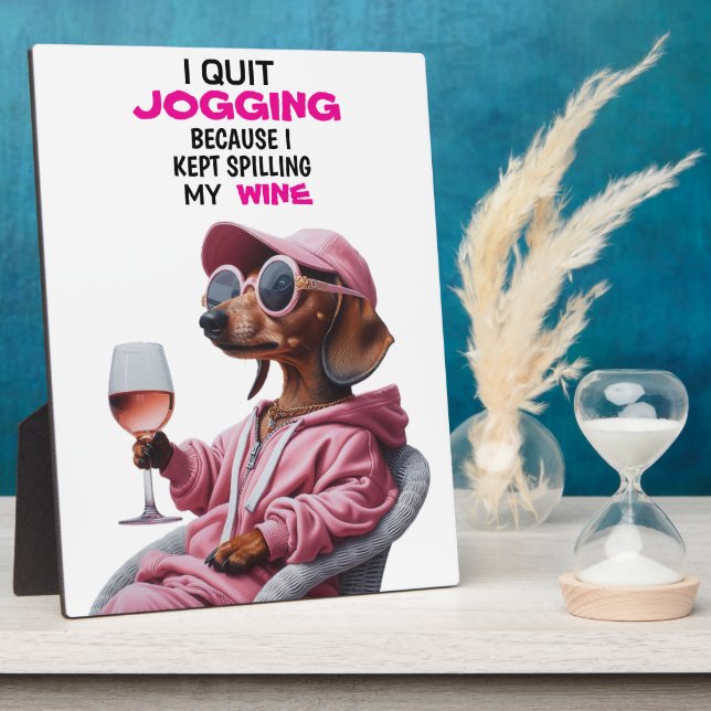 Placa Expositora Dachshund Wine Drinker (Lado)