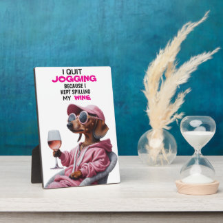 Placa Expositora Dachshund Wine Drinker