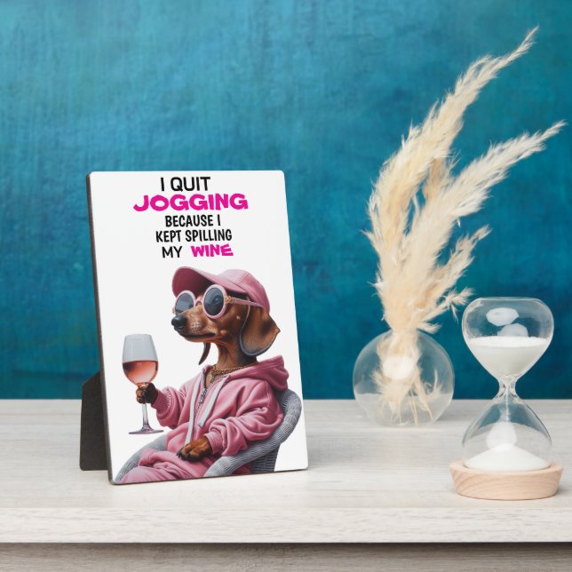 Placa Expositora Dachshund Wine Drinker (Lado)