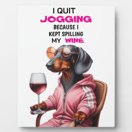 Placa Expositora Dachshund Wine Drinker