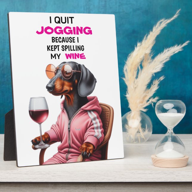 Placa Expositora Dachshund Wine Drinker (Lado)
