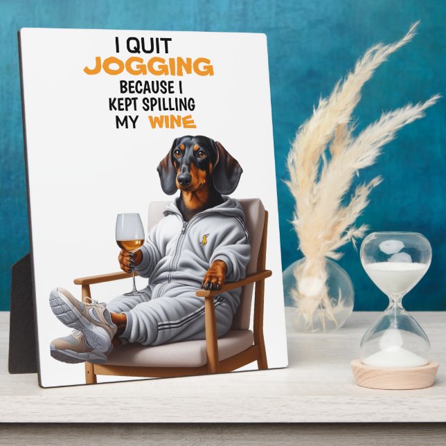 Placa Expositora Dachshund Wine Tabletop Plaque with Easel (Lado)