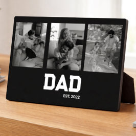 Placa Expositora Dad Established 3 Photo Black & White Year 