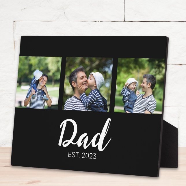 Placa Expositora Dad Established Elegant Script Black 3 Photo (Subido por el creador)