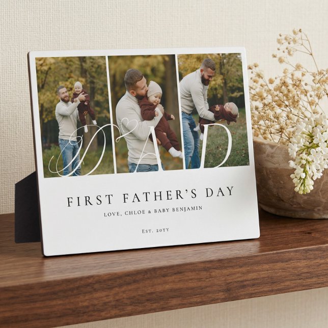 Placa Expositora Dad Photo Collage First Father's Day Keepsake Gift (Dad Photo Collage First Father's Day Keepsake Gift Plaque1)