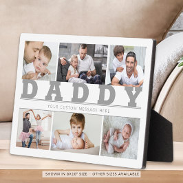Placa Expositora DADDY 6 Collage de fotos Personalizado gris Texto 