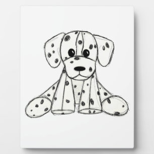 Placa Expositora Dalmatian stuffed dog drawing outline simple black