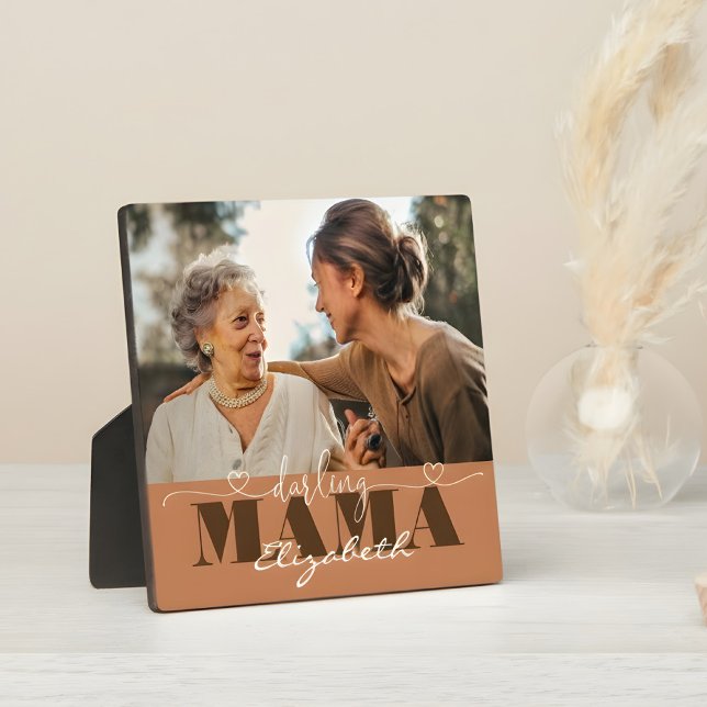 Placa Expositora Darling Mama Photo Gift para Mamá (foto plaque)