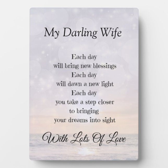 Placa Expositora Darling Wife Amor y Regalo de Aliento (Frente)