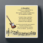 Placa Expositora Daughter Poem Plaque - Musical  Design<br><div class="desc">A great gift for a special daughter who likes music.</div>