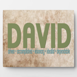 Placa Expositora { David } Nombre significa Plaque