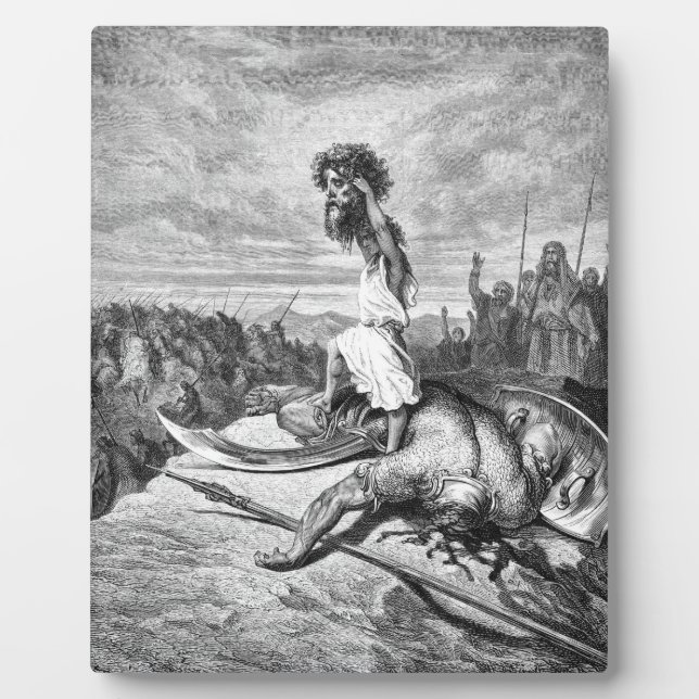 Placa Expositora David Slay Goliath De Gustave Dore 1886 (Frente)