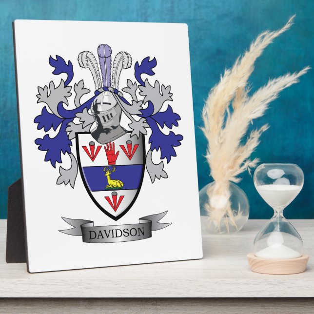 Placa Expositora Davidson Family Crest Coat of Arms (Lado)