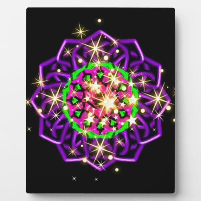 Placa Expositora Dazzling Purple Kaleidoscope Swirls (Frente)