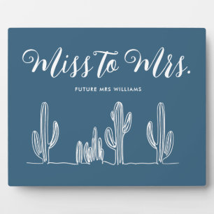 Placa Expositora De Señorita a Señora Moderno Boho Cactus Despedida