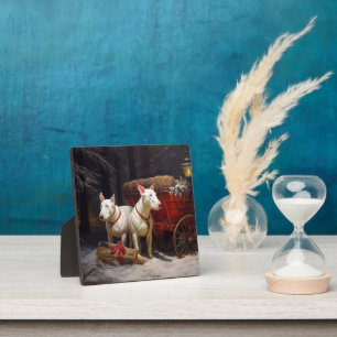 Placa Expositora Decoración de Navidades de Bull Terrier Snowy Slei