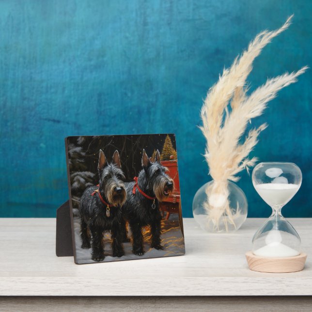 Placa Expositora Decoración de Navidades de Snowy Sleigh Terrier de (in situ)