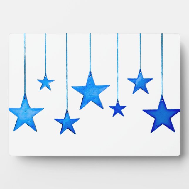 Placa Expositora Decoraciones de Navidad Azul (Frente)