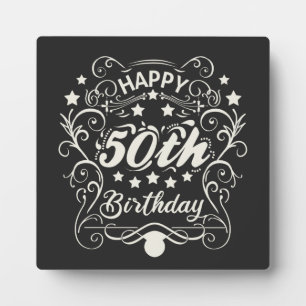 Placa Expositora Decorativo ornamental Feliz 50 cumpleaños.