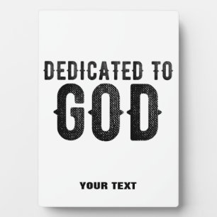 PLACA EXPOSITORA DEDICADO A DIOS TEXTO NEGRO FRESCO PERSONALIZABLE