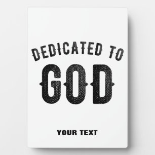PLACA EXPOSITORA DEDICADO A DIOS TEXTO NEGRO PERSONALIZABLE GENIAL