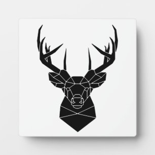 Placa Expositora Deer Head Geometric Ai File Deer Silhouette Stag P