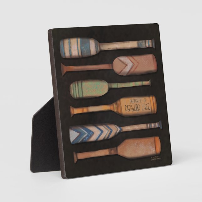 Placa Expositora Deerwood Lake Oars Rústica Inespirivitalidad Plaqu (Anverso)