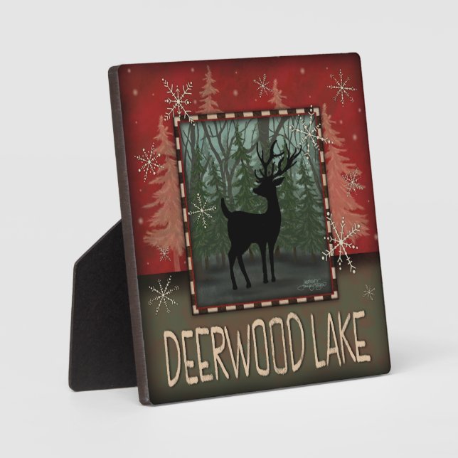 Placa Expositora Deerwood Lake Rustic Deer Inespirivival Plaque (Anverso)