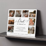 Placa Expositora Definición de papá significa Padres Día 8 Collage<br><div class="desc">Envía un hermoso regalo personalizado a tu padre que apreciará para siempre. La placa está diseñada como una definición de diccionario con "Papá" diseñada en un hermoso estilo de escritura negra manuscrita. Bloqueo especial de fotos de la familia del día del padre para mostrar sus propias fotos y recuerdos familiares...</div>