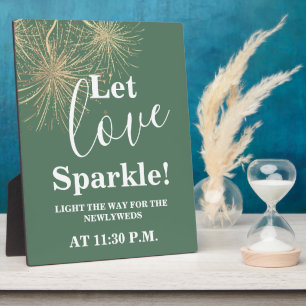 Placa Expositora Dejar amar a Sparkle Green boda tableta de signos