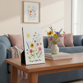 Placa Expositora Dejar que brillen flores y sol